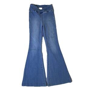 WE THE FREE PEOPLE CROSSOVER SOFT DENIM FLARED PANTS SZ 28 EUC